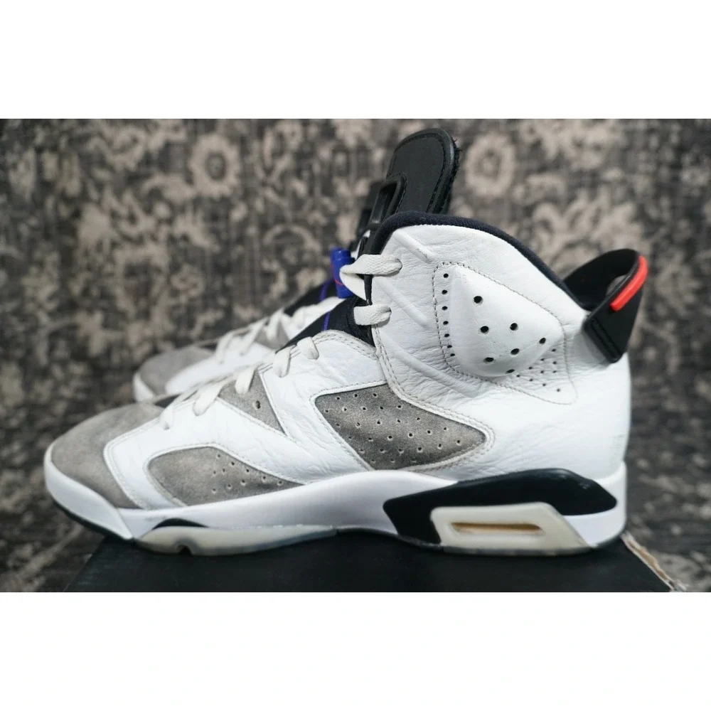Nike Air Jordan 6 VI Retro LTR Flint White Concord Black Grey Mens Size 12 WOBOX